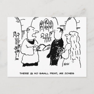 Vicar & Bridegroom at Wedding Marriage Ceremony Postcard