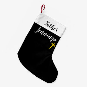 Vicar's White Clerical Collar Clergy's Religious Small Christmas Stocking