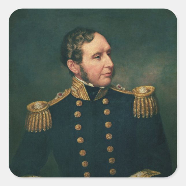 Vice Admiral Robert Fitzroy Square Sticker (Front)