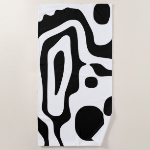 Vice Grip: Abstract Black & White Beach Towel