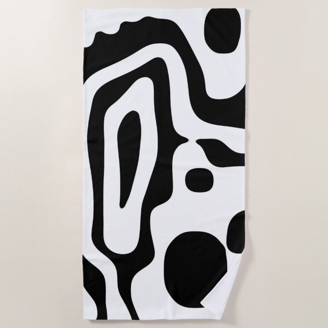 Vice Grip: Abstract Black & White Beach Towel (Front)