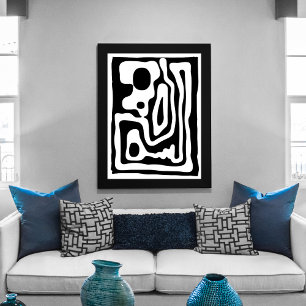 Vice Grip: Abstract Black & White Canvas Print