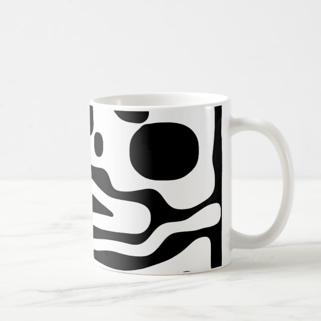 Vice Grip: Abstract Black & White Coffee Mug (Right)