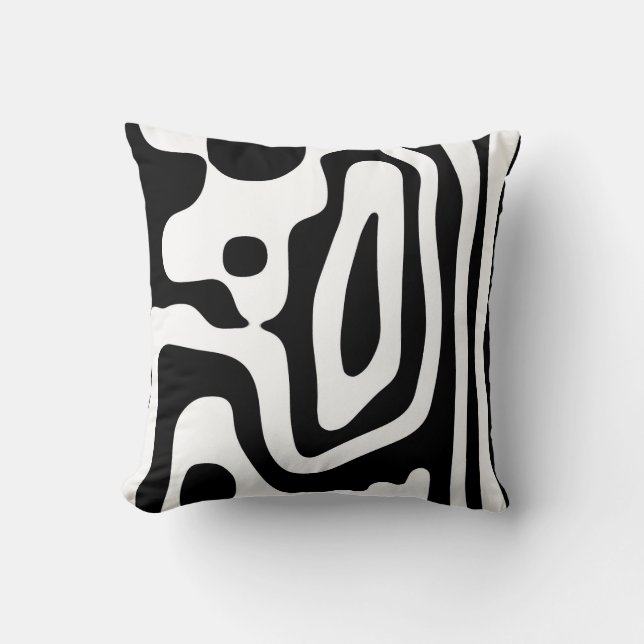 Vice Grip: Abstract Black & White Cushion (Front)