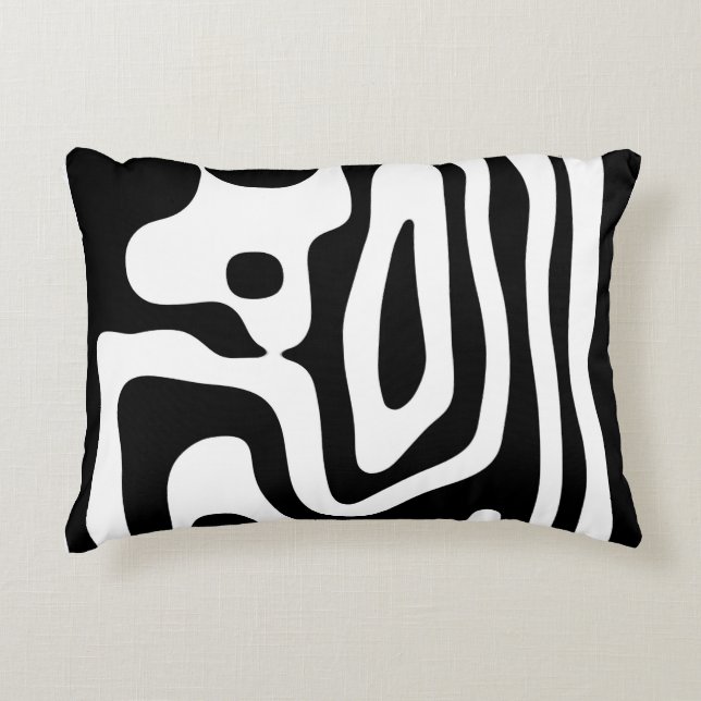 Vice Grip: Abstract Black & White Decorative Cushion (Front)