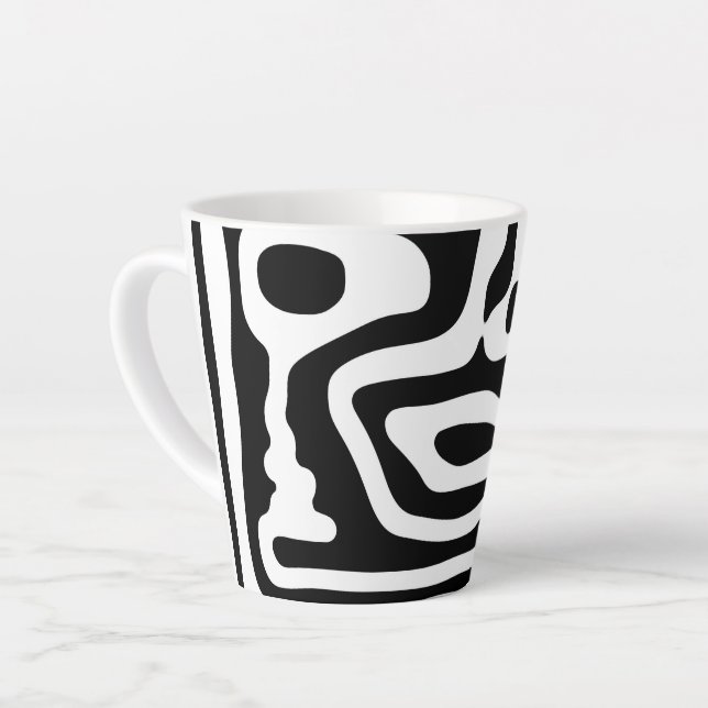 Vice Grip: Abstract Black & White Latte Mug (Left Angle)