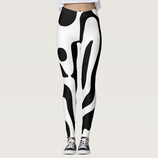 Vice Grip: Abstract Black & White Leggings (Front)