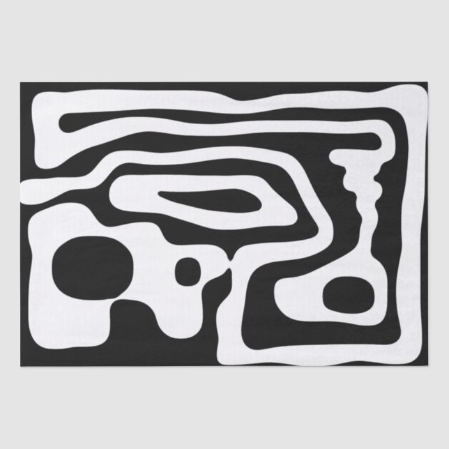 Vice Grip: Abstract Black & White Tissue Paper (Front)