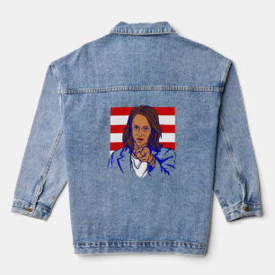 vice president kamala harris flag denim jacket