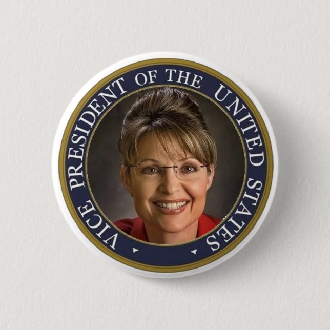 Vice President Sarah 6 Cm Round Badge (Front)