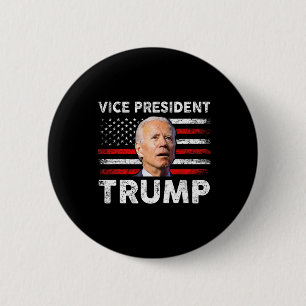 Vice President Trump Us Flag Biden 2024 Election M 6 Cm Round Badge