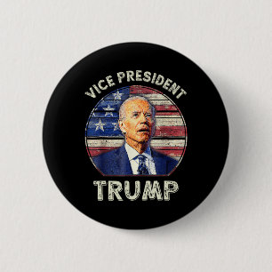 Vice President Trump Us Flag Biden 2024 Election M 6 Cm Round Badge