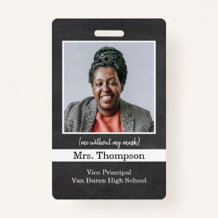 Vice Principal Photo ID Badge for back to school