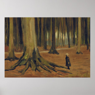 Vicente van Gogh – Girl in the woods Poster