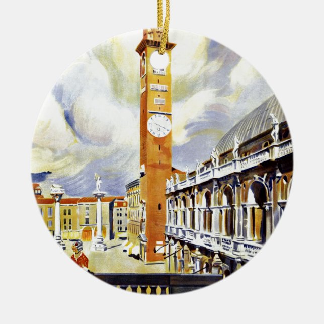 Vicenza Italy Basilica Palladiana Ceramic Tree Decoration (Front)