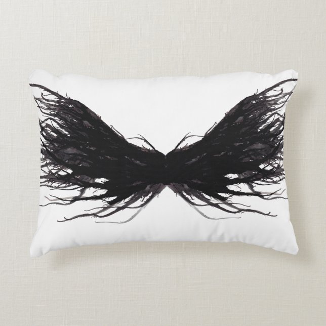 Vices Abstract Black Wings Alcohol Ink Art Decorative Cushion (Front)