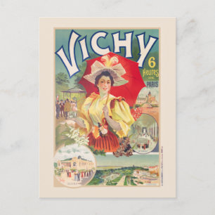 Vichy. 6 heures de Paris Vintage Poster 1895 Postcard