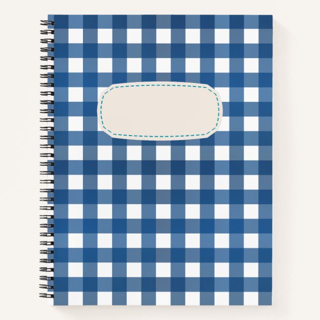 Vichy Blue Marine Notebook (Front)