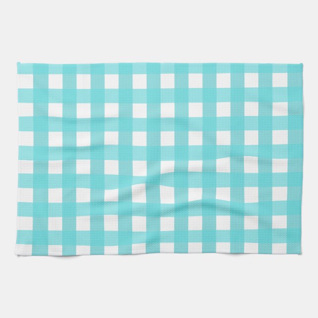 Vichy Blue Sky Tea Towel (Horizontal)