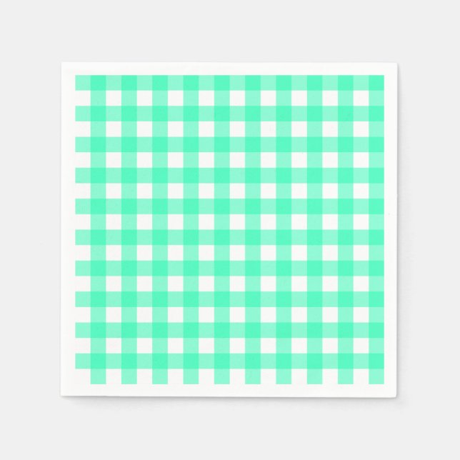 Vichy Blue Turquoise Napkin (Front)