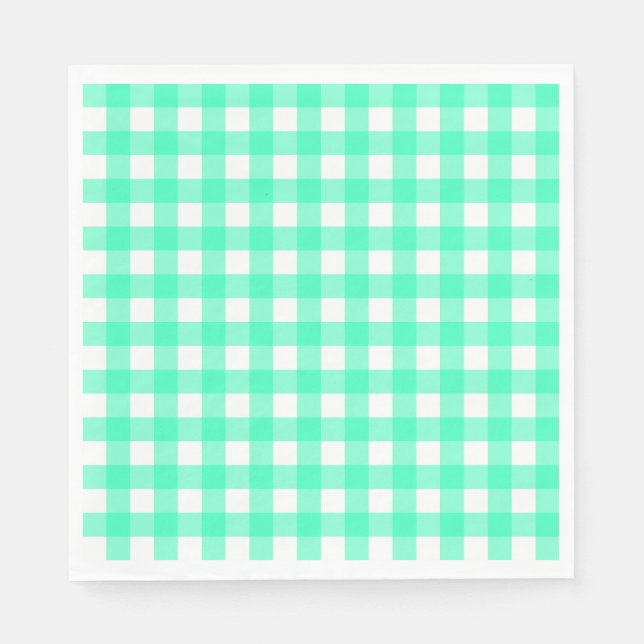 Vichy Blue Turquoise Napkin (Front)