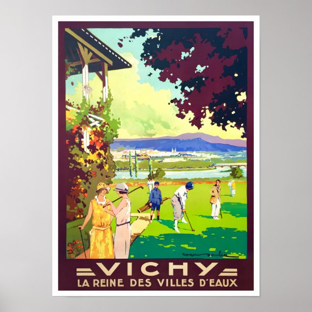 Vichy France vintage travel Poster (Front)