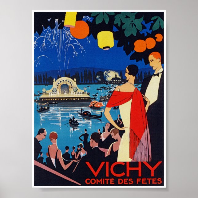 Vichy France Vintage Travel Poster (Front)