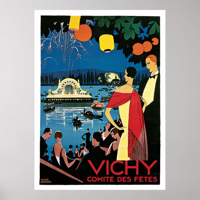 Vichy France Vintage Travel Poster (Front)