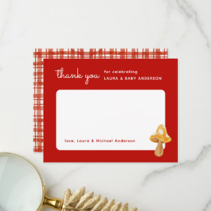 Vichy Mushroom Red Baby Shower Thank You Card
