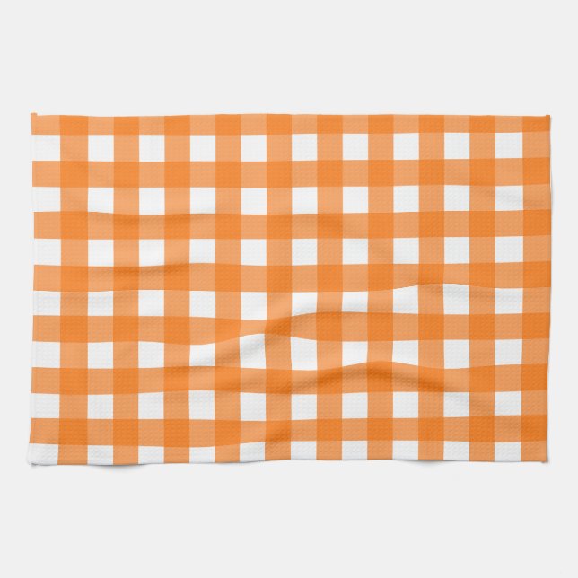 Vichy Orange Tea Towel (Horizontal)