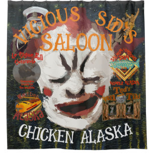 VICIOUS SID'S CASSOULET BAR CHICKEN ALASKA SHOWER CURTAIN