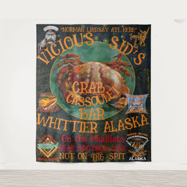 VICIOUS SID'S CASSOULET BAR WHITTIER ALASKA TAPESTRY (Front)