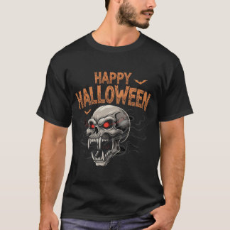 Vicious Skull with Red Eyes Halloween T-Shirt