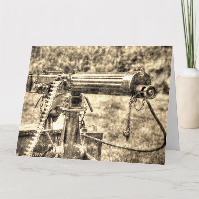 Vickers Machine Gun Vintage  Card (Front)