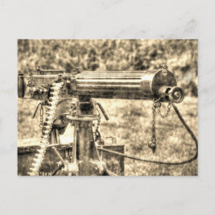 Vickers Machine Gun Vintage  Holiday Postcard