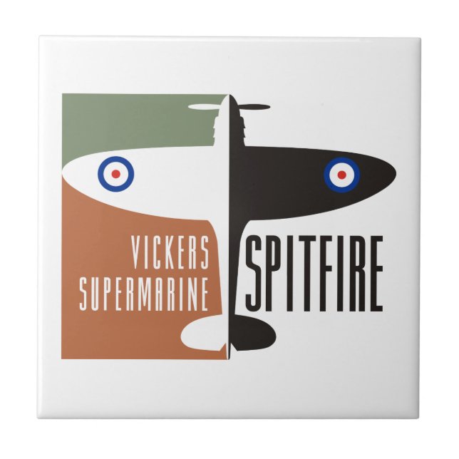 vickers supermarine spitfire ceramic tile (Front)