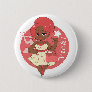 Vicki 6 Cm Round Badge