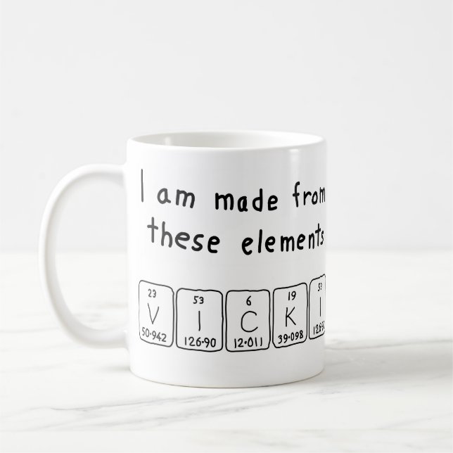 Vicki periodic table name mug (Left)