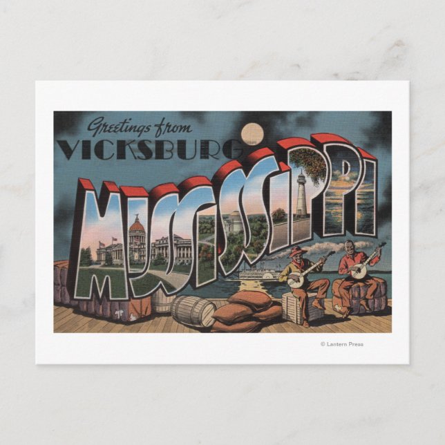 Vicksburg, Mississippi - Large Letter Scenes Postcard (Front)