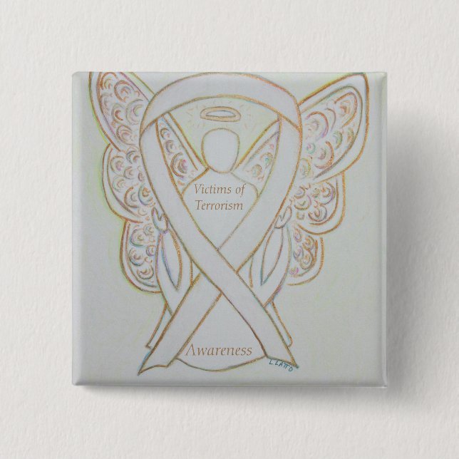 Victims of Terrorism Awareness White Ribbon Pin (Front)