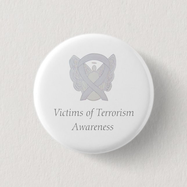 Victims of Terrorism Awareness White Ribbon Pin (Front)