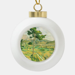 Victoire and the Viaduct Paul Cezanne    Ceramic Ball Christmas Ornament