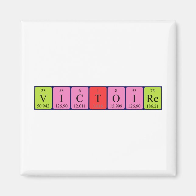 Victoire periodic table name magnet (Front)