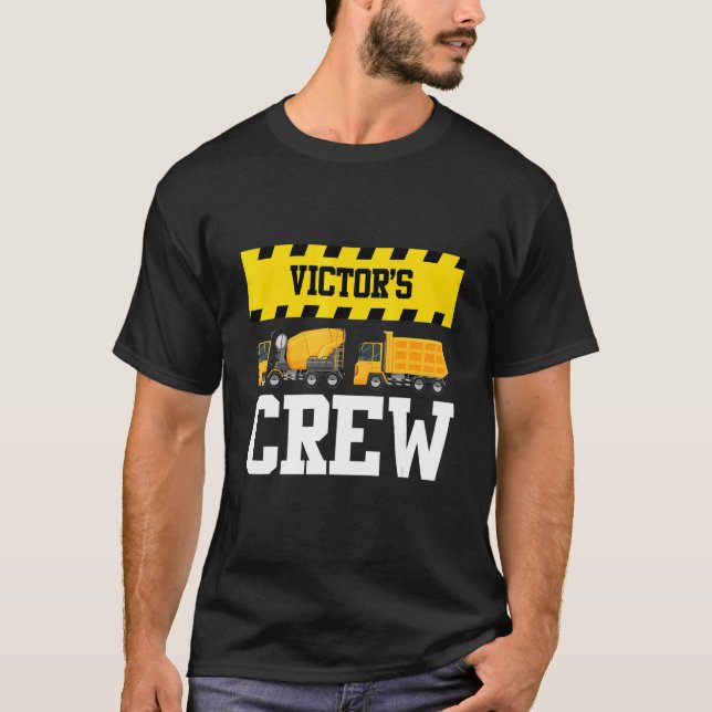 Victor Construction Crew Custom Dumptruck Dump Tru T-Shirt (Front)