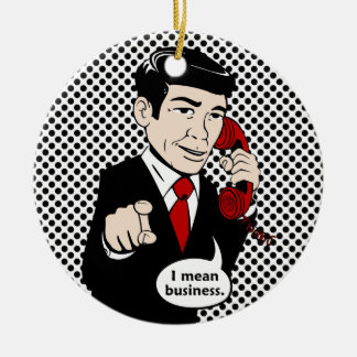 Victor Crushmore Means Business Ceramic Tree Decoration