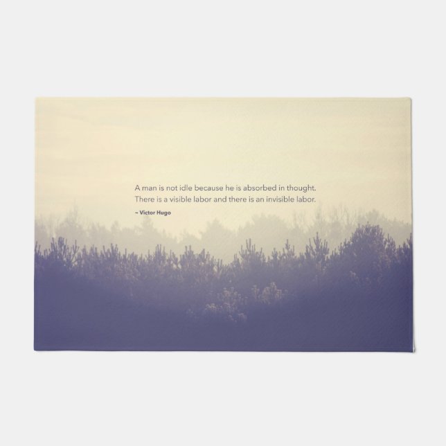 Victor Hugo Free Thinker Quote Pine forest Doormat (Front)