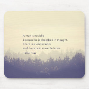Victor Hugo Free Thinker Quote Pine forest Mouse Pad