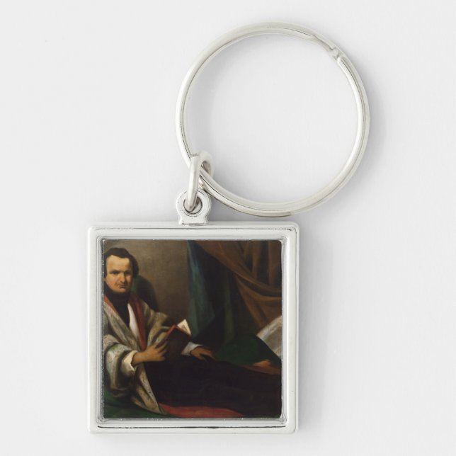 Victor Hugo  on his divan, c.1830-40 Key Ring (Front)