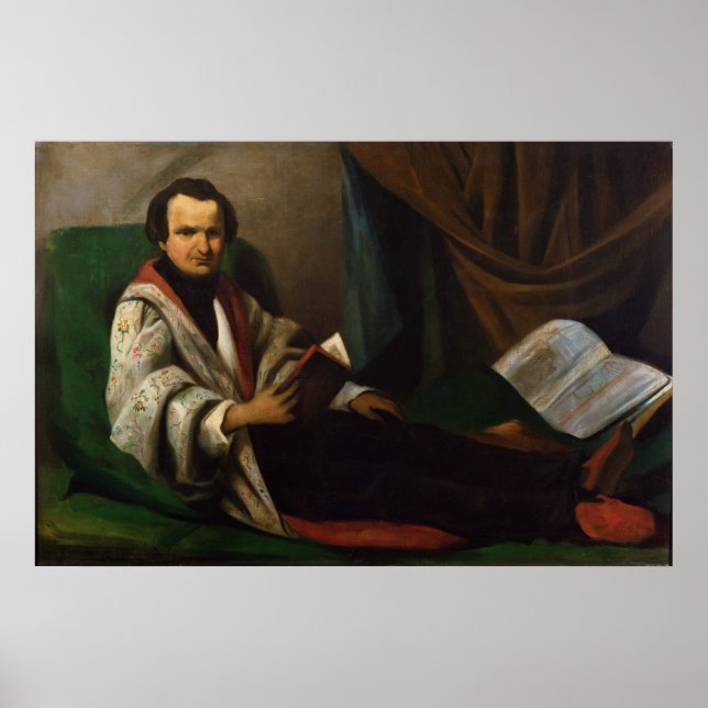 Victor Hugo  on his divan, c.1830-40 Poster (Front)