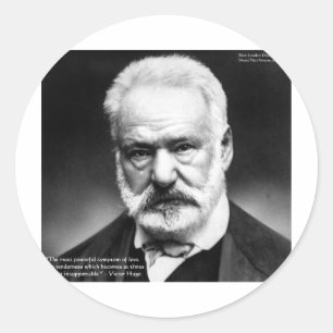 Victor Hugo "Tenderness" Quote Gifts Mugs Cards Classic Round Sticker